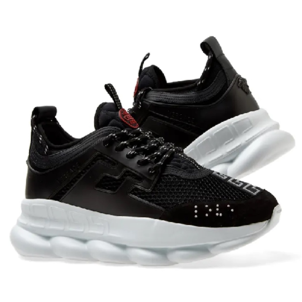 Original Versace Chain Reaction Men Leather Sneaker Size 12 Excellent Condition